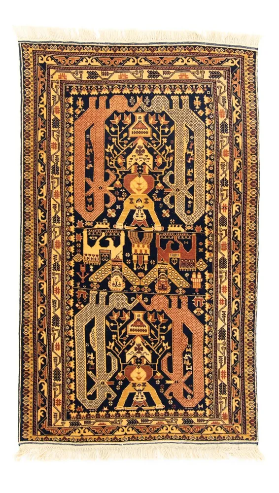 Afghansk teppe - 153 x 87 cm - blå
