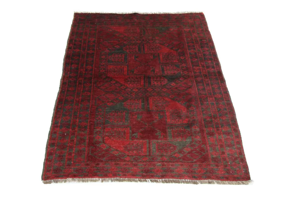 Afghansk teppe - 154 x 114 cm - rød