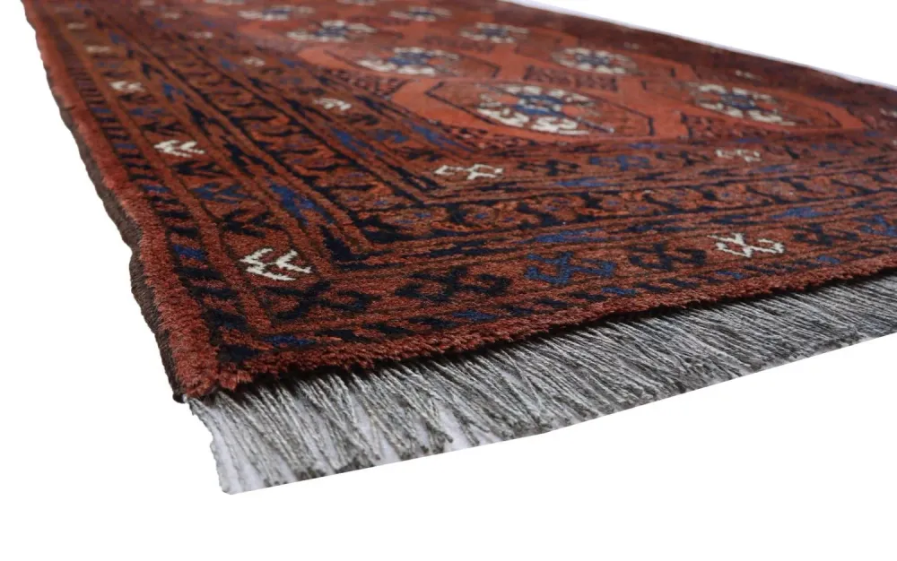 Afghansk teppe - 155 x 103 cm - mørk rød