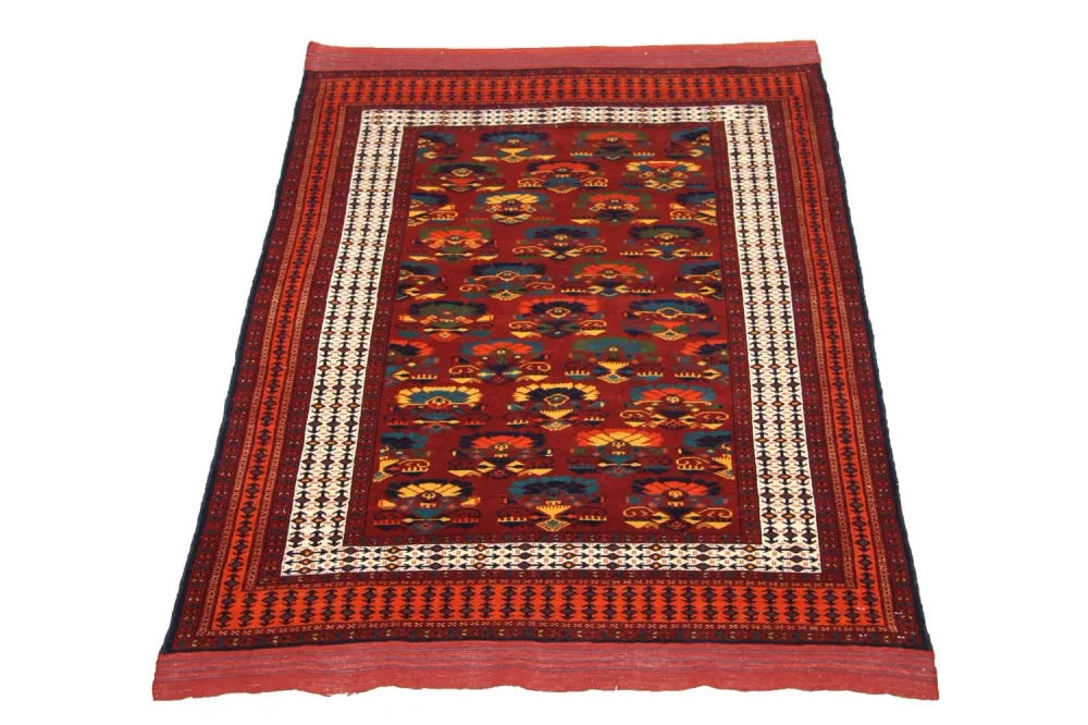 Afghansk teppe - 160 x 130 cm - rust