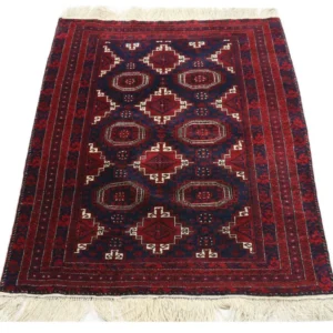 Afghansk teppe - 173 x 117 cm - mørk rød