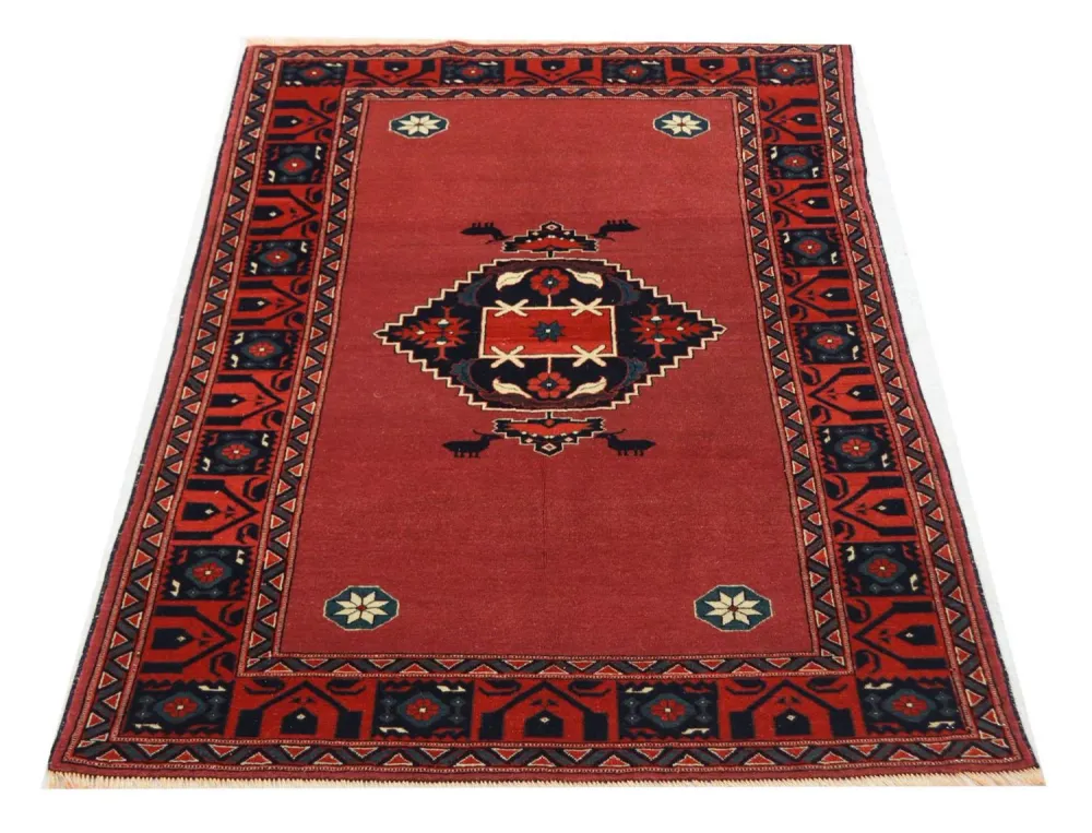 Afghansk teppe - 190 x 129 cm - rød