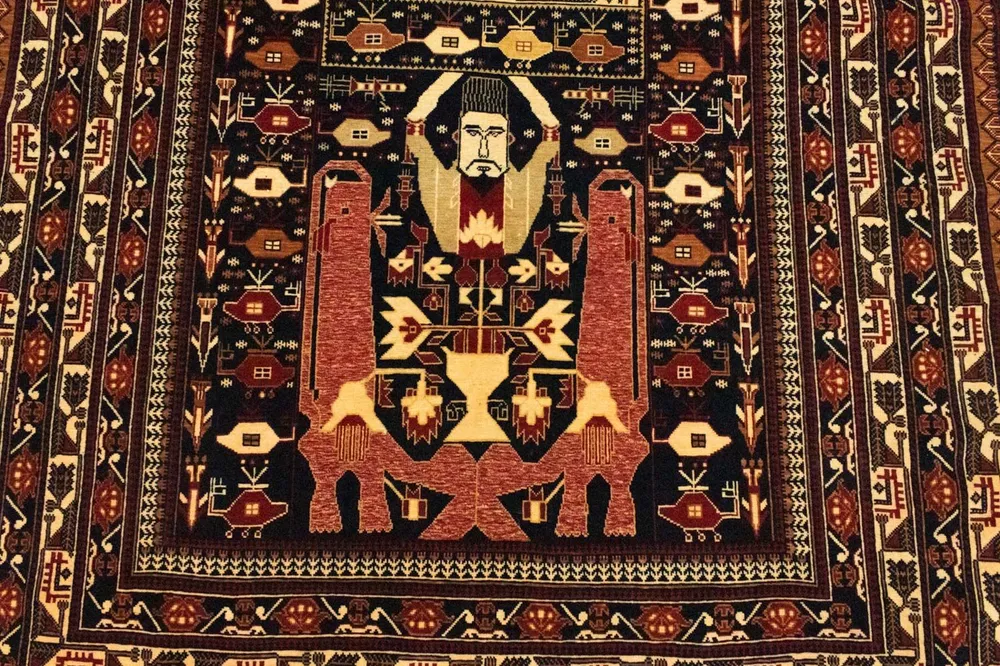 Afghansk teppe - 196 x 122 cm - blå