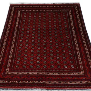 Afghansk teppe - 196 x 147 cm - mørk rød