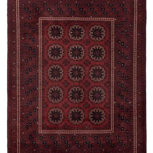 Afghansk teppe - 197 x 151 cm - rød