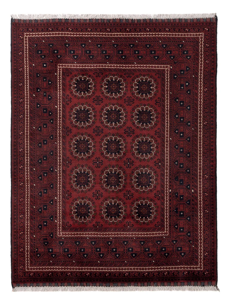Afghansk teppe - 197 x 151 cm - rød