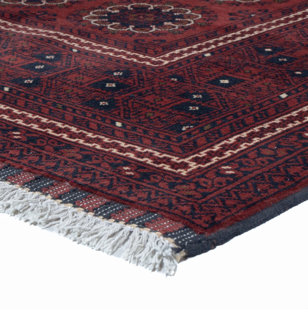 Afghansk teppe - 197 x 151 cm - rød