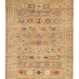 Afghansk teppe - 199 x 150 cm - grå