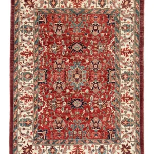 Afghansk teppe - 200 x 148 cm - mørk rød