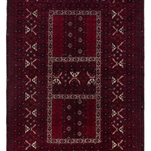 Afghansk teppe - 240 x 152 cm - mørk rød