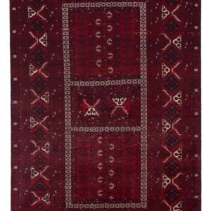 Afghansk teppe - 240 x 153 cm - mørk rød
