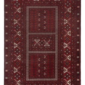 Afghansk teppe - 241 x 156 cm - mørk rød