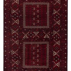 Afghansk teppe - 242 x 153 cm - mørk rød
