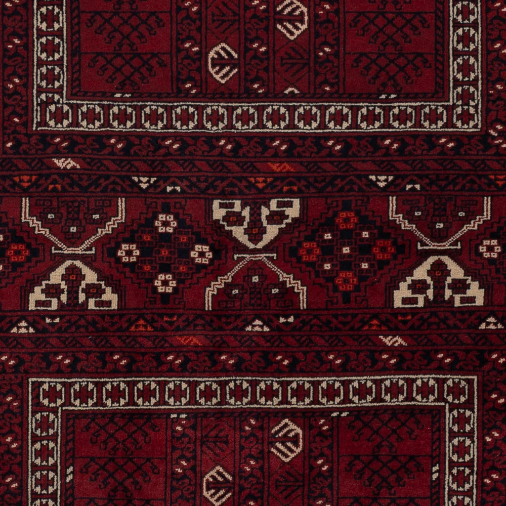 Afghansk teppe - 242 x 153 cm - mørk rød