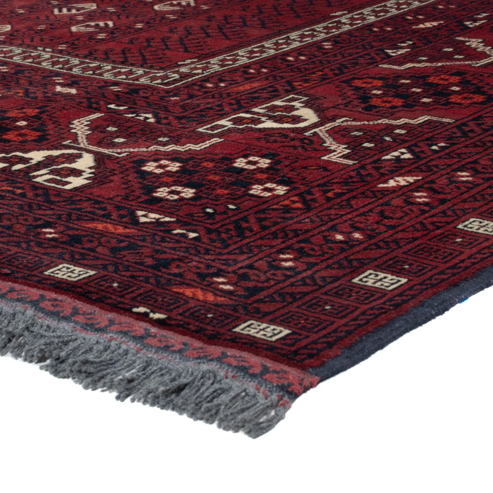 Afghansk teppe - 242 x 153 cm - mørk rød