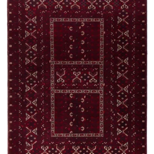 Afghansk teppe - 242 x 166 cm - mørk rød