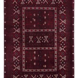 Afghansk teppe - 245 x 167 cm - mørk rød