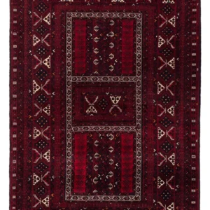 Afghansk teppe - 246 x 159 cm - mørk rød