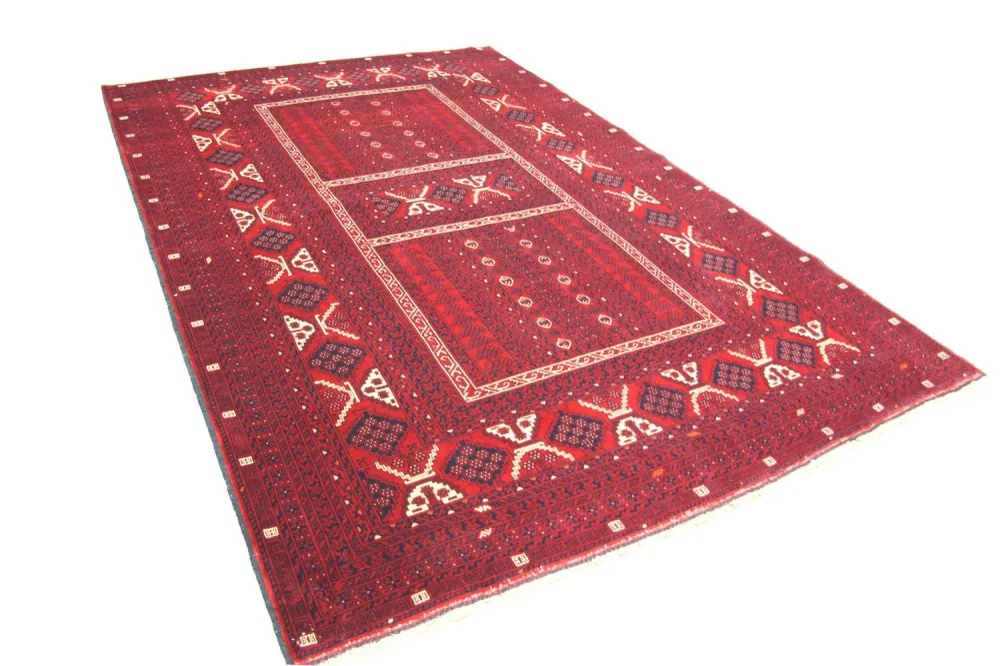 Afghansk teppe - 246 x 163 cm - rød