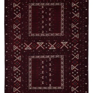 Afghansk teppe - 247 x 154 cm - mørk rød