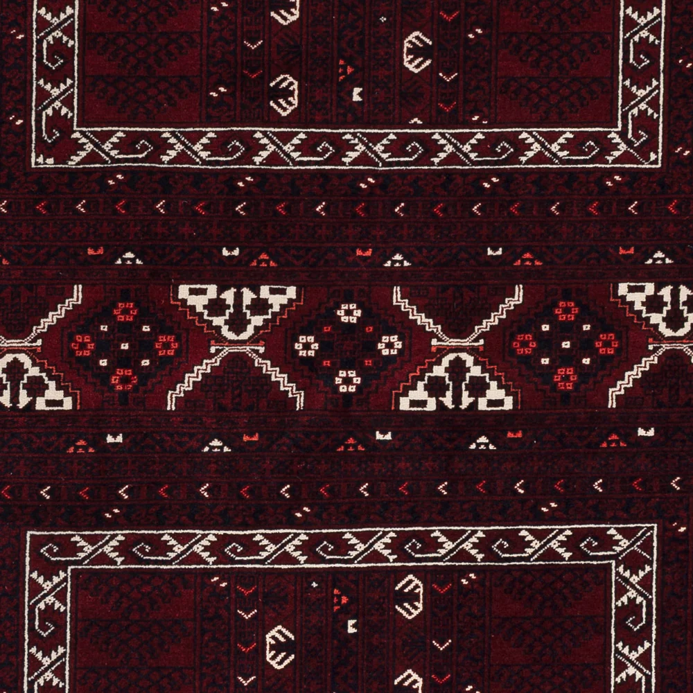 Afghansk teppe - 247 x 154 cm - mørk rød