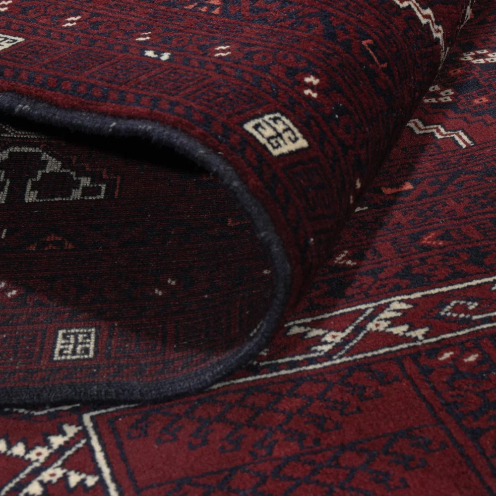 Afghansk teppe - 247 x 154 cm - mørk rød