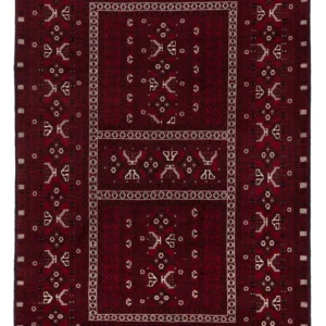 Afghansk teppe - 247 x 157 cm - mørk rød
