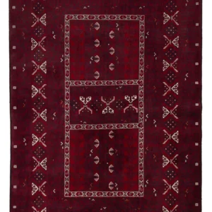 Afghansk teppe - 248 x 153 cm - mørk rød