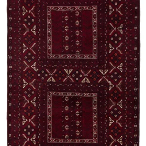 Afghansk teppe - 248 x 154 cm - mørk rød