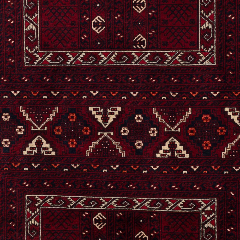 Afghansk teppe - 248 x 154 cm - mørk rød