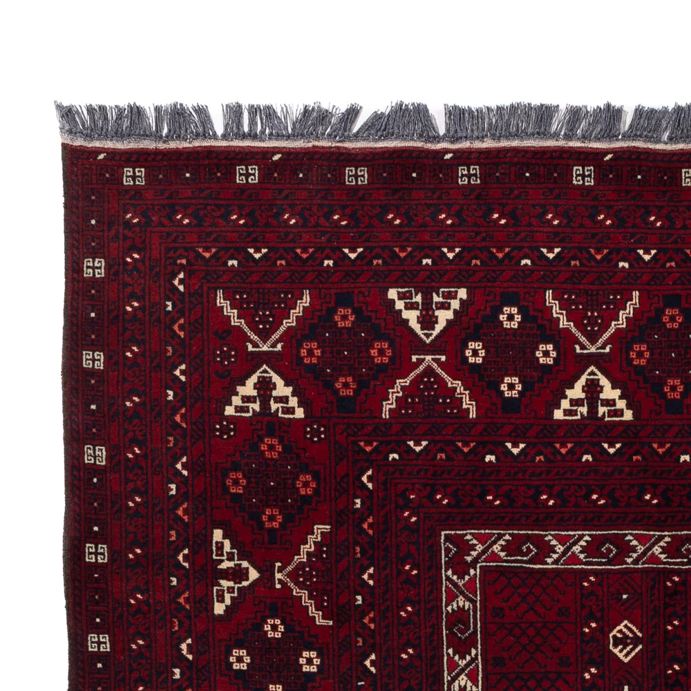Afghansk teppe - 248 x 154 cm - mørk rød