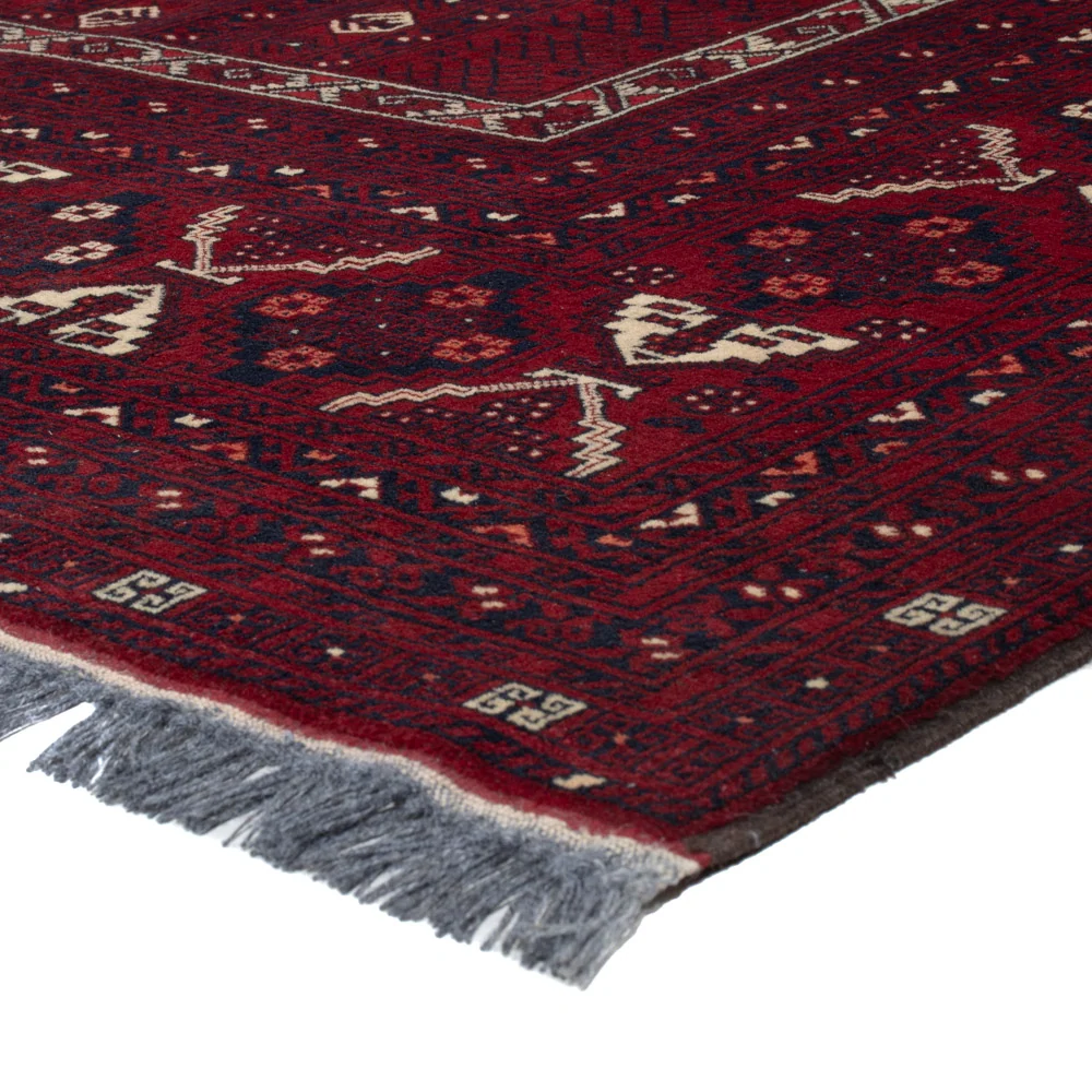 Afghansk teppe - 248 x 154 cm - mørk rød