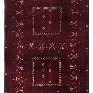 Afghansk teppe - 250 x 157 cm - mørk rød