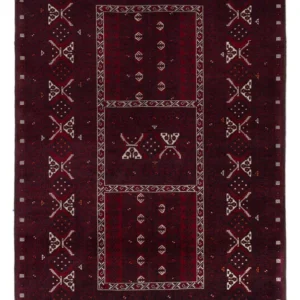 Afghansk teppe - 251 x 149 cm - mørk rød