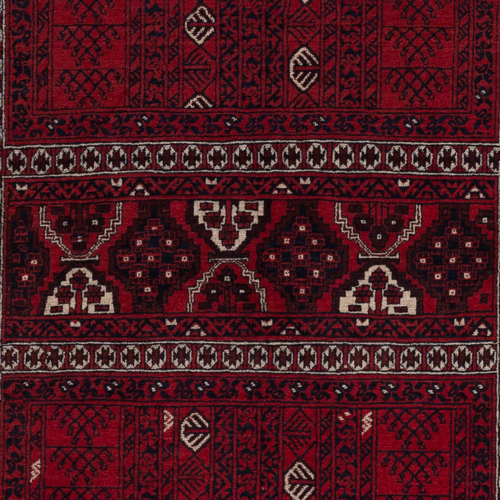 Afghansk teppe - 252 x 158 cm - mørk rød