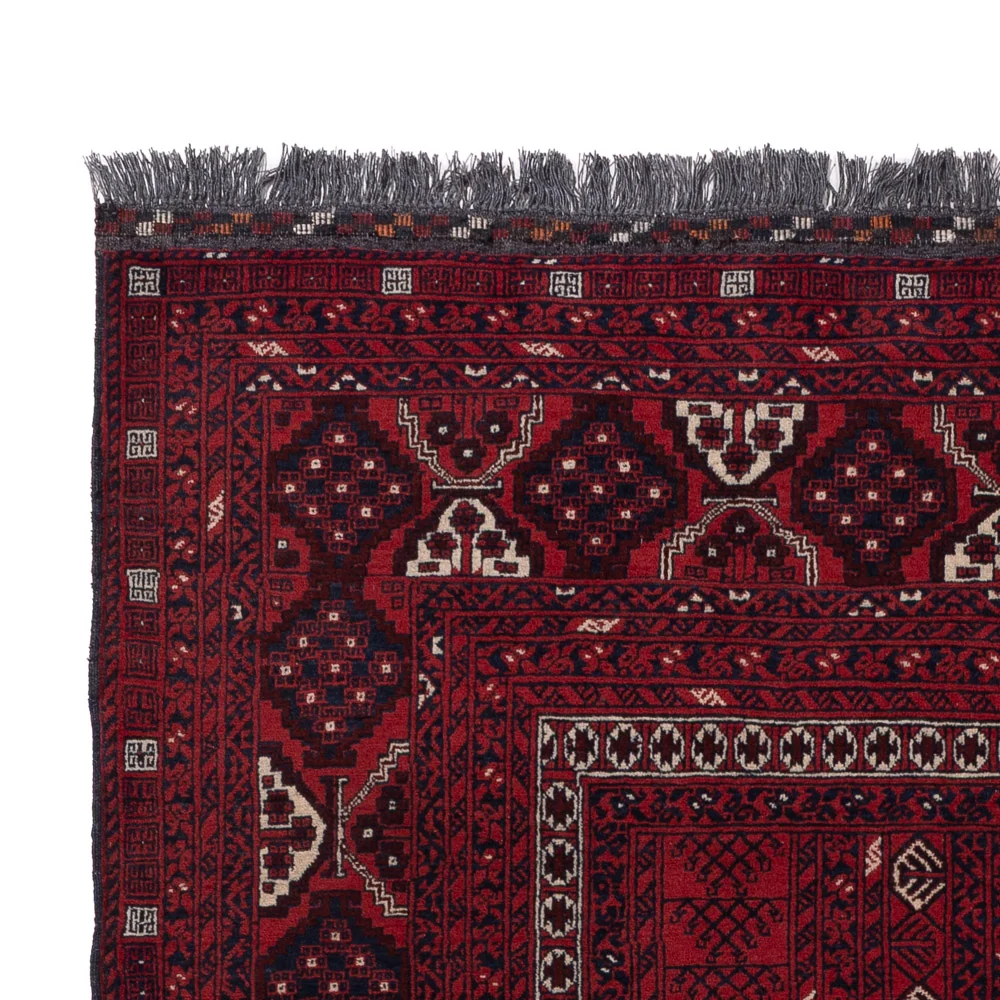 Afghansk teppe - 252 x 158 cm - mørk rød