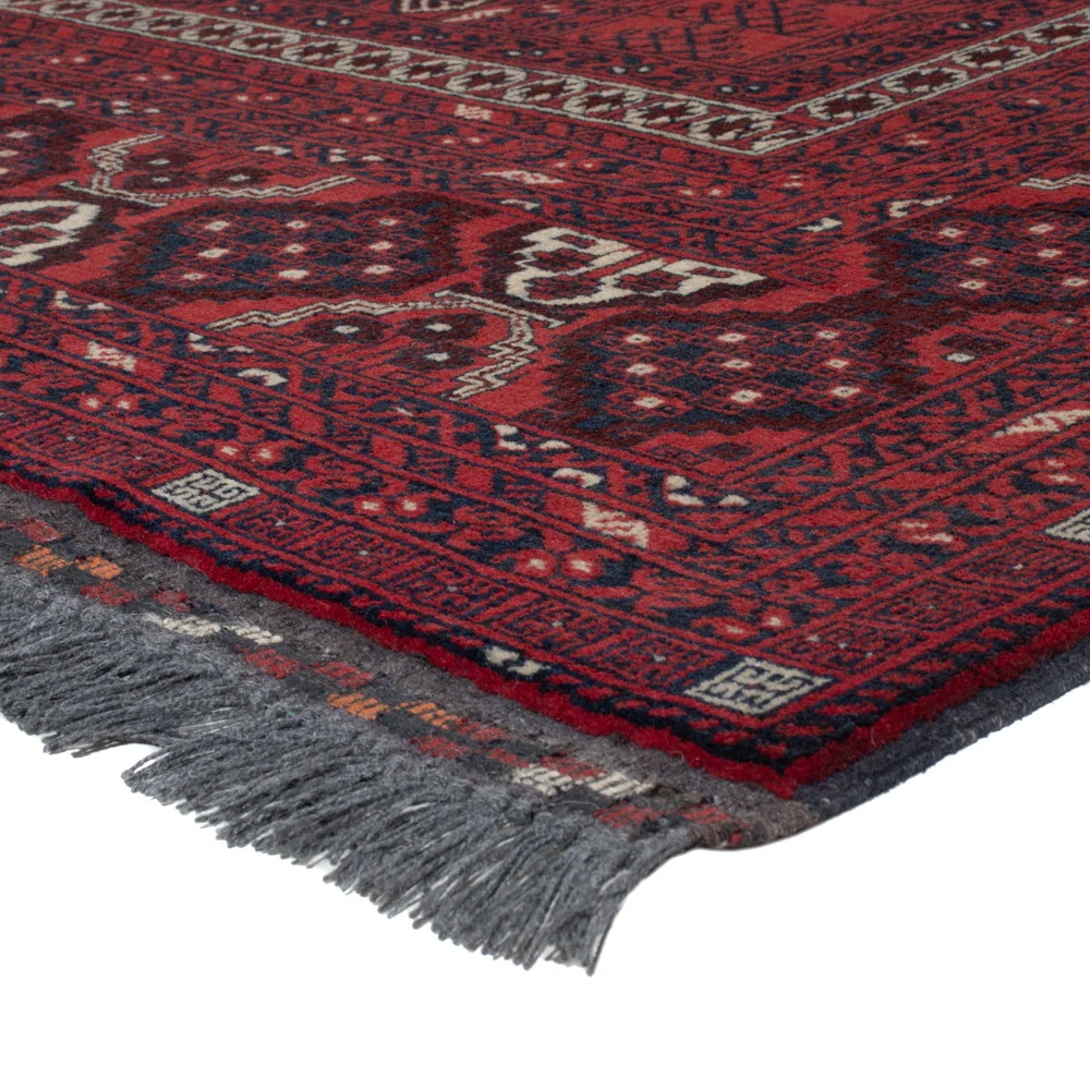 Afghansk teppe - 252 x 158 cm - mørk rød