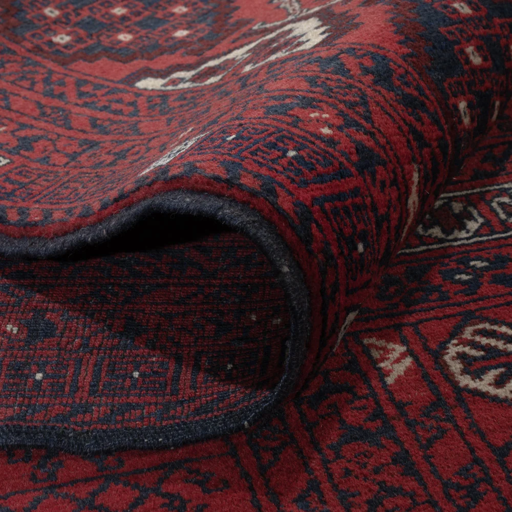 Afghansk teppe - 252 x 158 cm - mørk rød