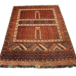 Afghansk teppe - 252 x 198 cm - brun