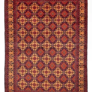 Afghansk teppe - 284 x 199 cm - mørk beige