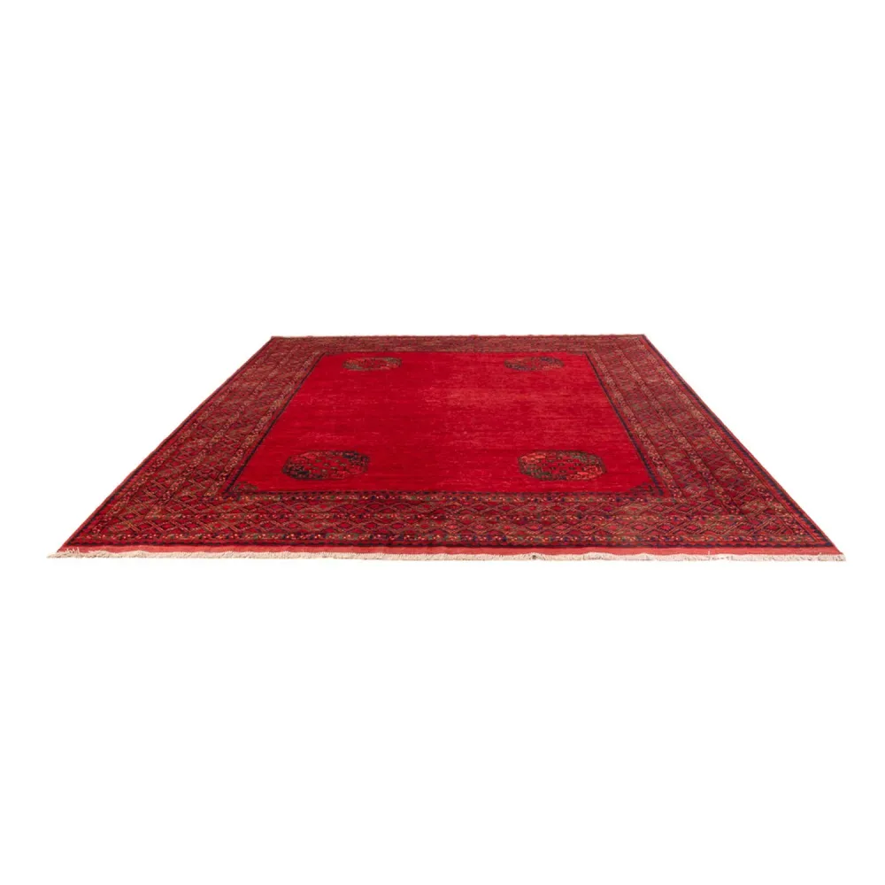 Afghansk teppe - 297 x 256 cm - rød