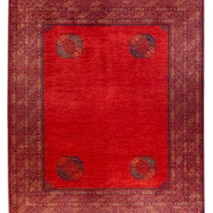 Afghansk teppe - 297 x 256 cm - rød
