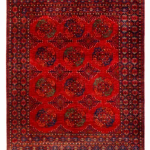 Afghansk teppe - 300 x 251 cm - rød