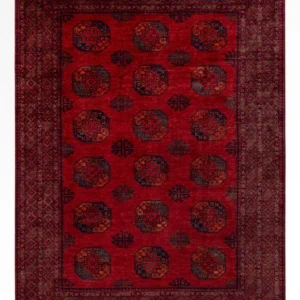 Afghansk teppe - 346 x 256 cm - rød