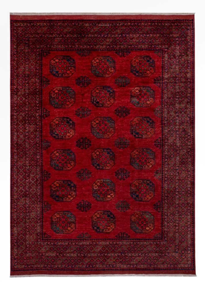 Afghansk teppe - 346 x 256 cm - rød