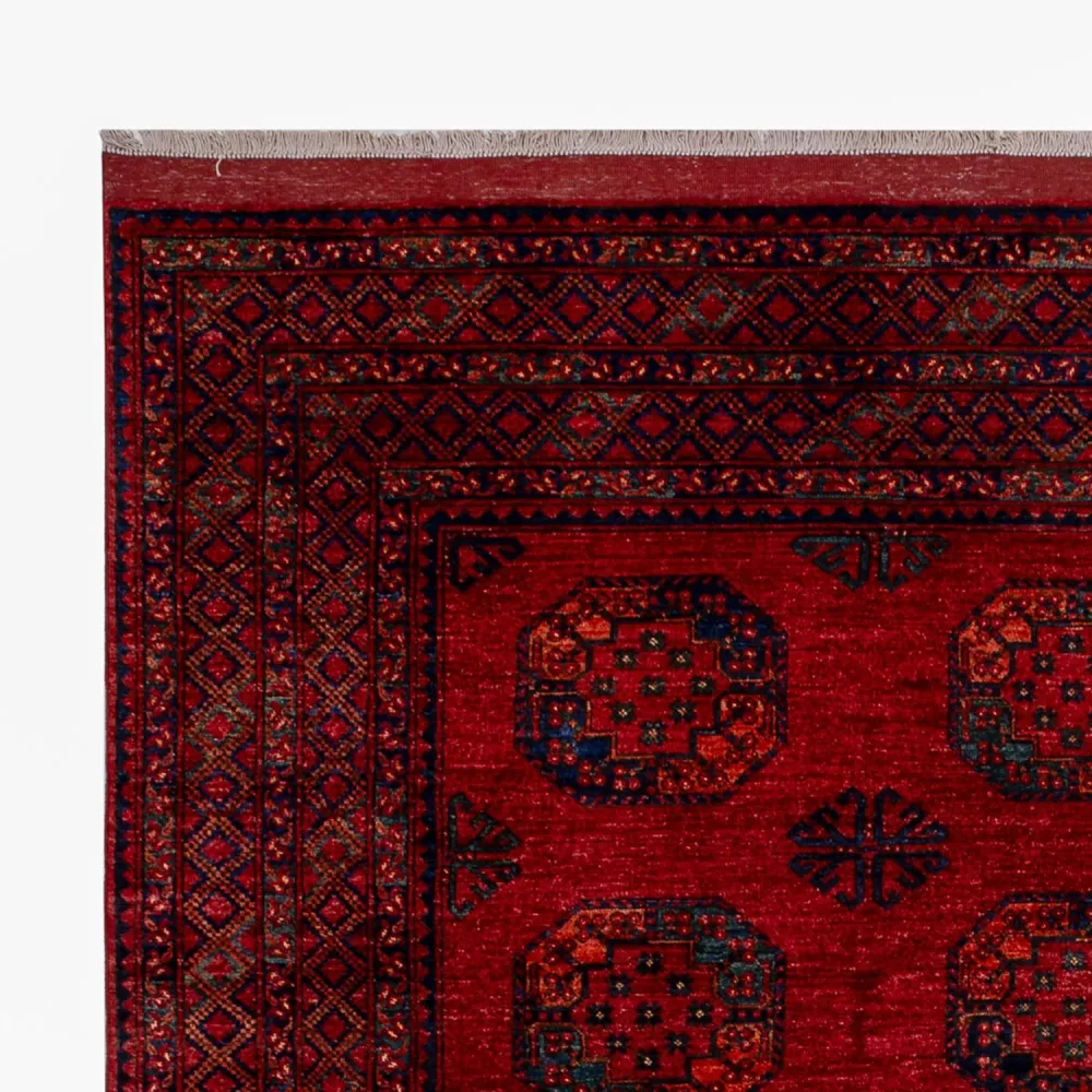 Afghansk teppe - 346 x 256 cm - rød