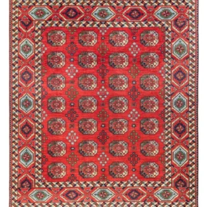 Afghansk teppe - 379 x 307 cm - rød