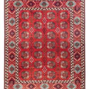 Afghansk teppe - 398 x 309 cm - rød