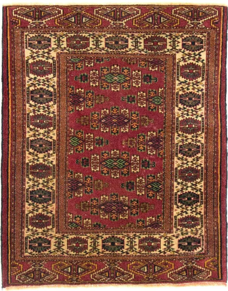 Afghansk teppe - Bukhara - 106 x 94 cm - rød
