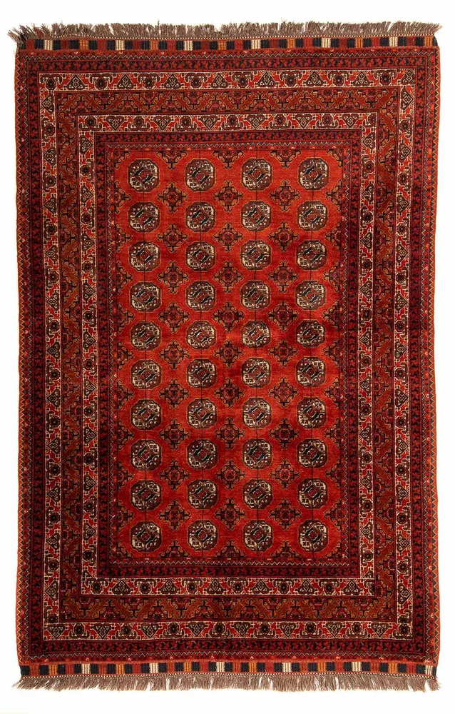 Afghansk teppe - Bukhara - 199 x 124 cm - mørk rød